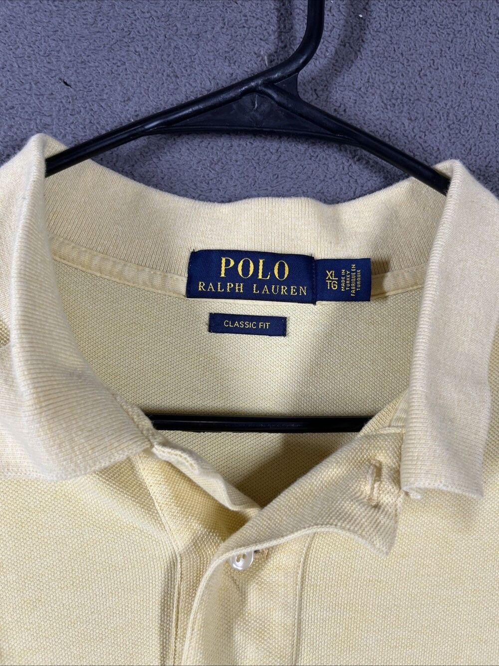 Polo Ralph Lauren Men's Golf Shirt XL Yellow Classic Fit Short Sleeve Textured - Picture 5 of 8